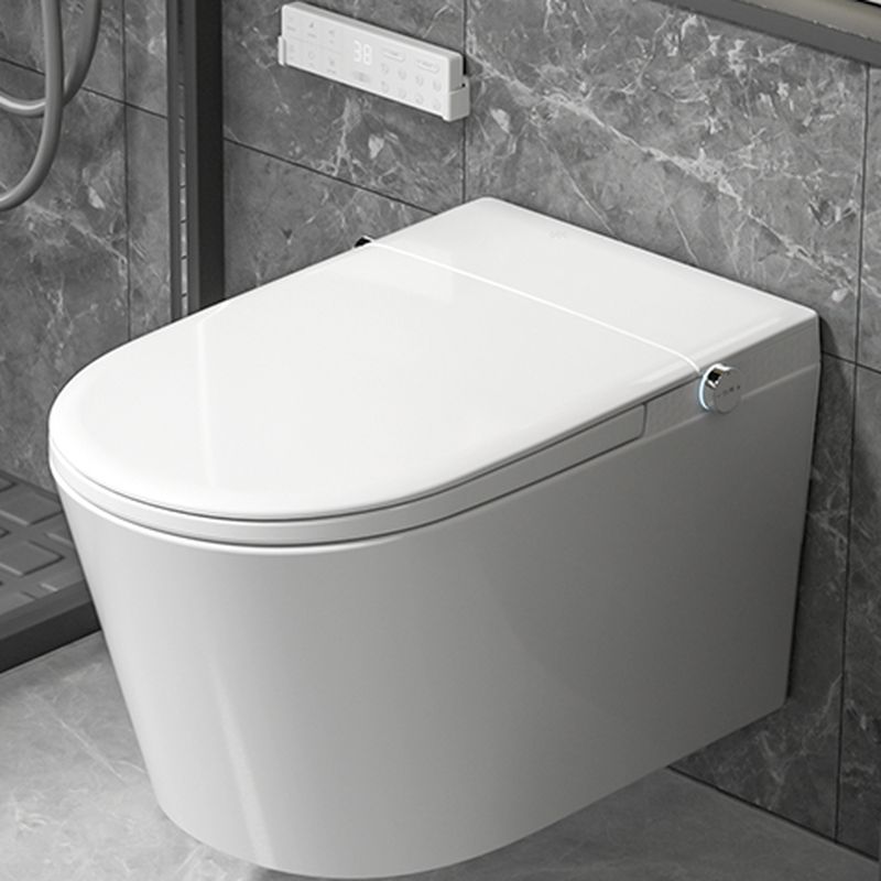 The Refurne Modern Japanese Wall-Mounted Smart Toilet features a heated seat, remote control, advanced hygiene functions, and a sleek white design for contemporary bathrooms.