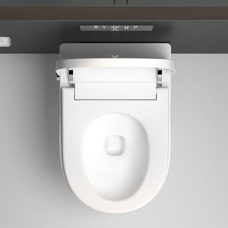 Top-down view of Refurne Japanese Wall Hung Smart Bidet Toilet Frame Set with Concealed Water Tank, heated seat, remote control, touchless flushing, UV sterilization, and instant heating in a sleek minimalistic design.