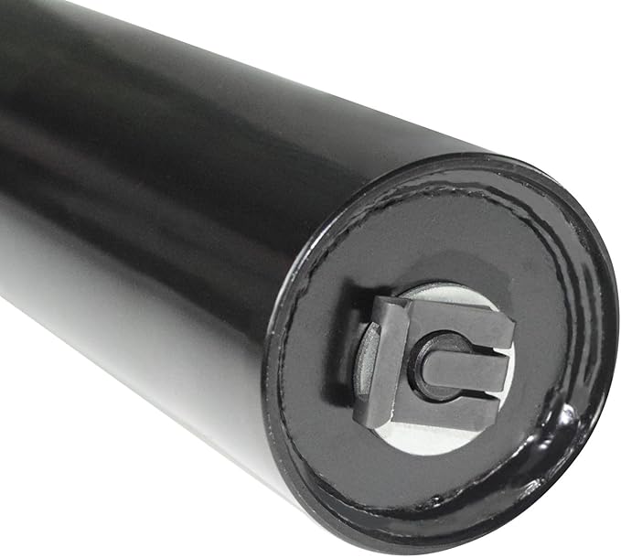 Close-up of the Refurne Universal Gas Lift Anti-Loosening Retaining Clip, a black metal cylindrical component with a shiny finish, designed for enhancing office chair stability and used in Aeron chair repair.