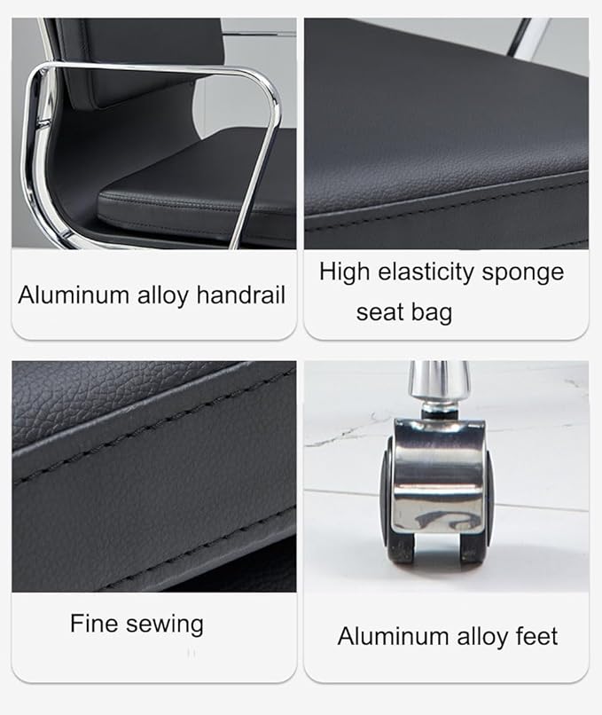 Vitra Eames Style EA217 Soft Pad Office Chair Low-Back – Black Italian Leather - Brand New