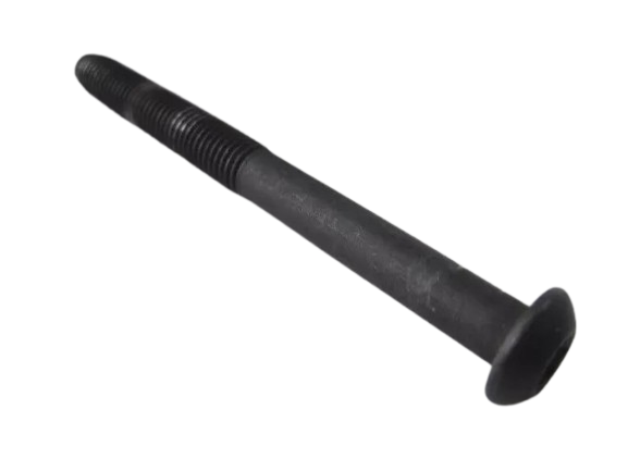 The Refurne Replacement Arm Bolts for Herman Miller Aeron Chair are black metal bolts featuring a rounded head and partially threaded shaft, ideal for chair repairs. Displayed against a white background.