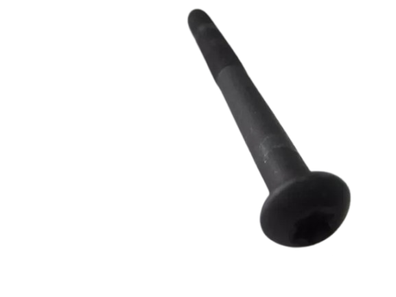 A single black Replacement Arm Bolt for Herman Miller Aeron Chair by Refurne, featuring a flat, wide head and Torx drive—ideal as a replacement part, shown isolated on a white background.