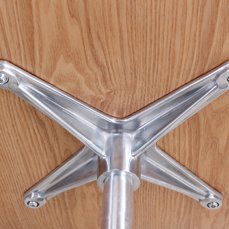 Eames Style Lounge Chair & Ottoman – White Italian Leather with Ash Wood Finish (NEW)