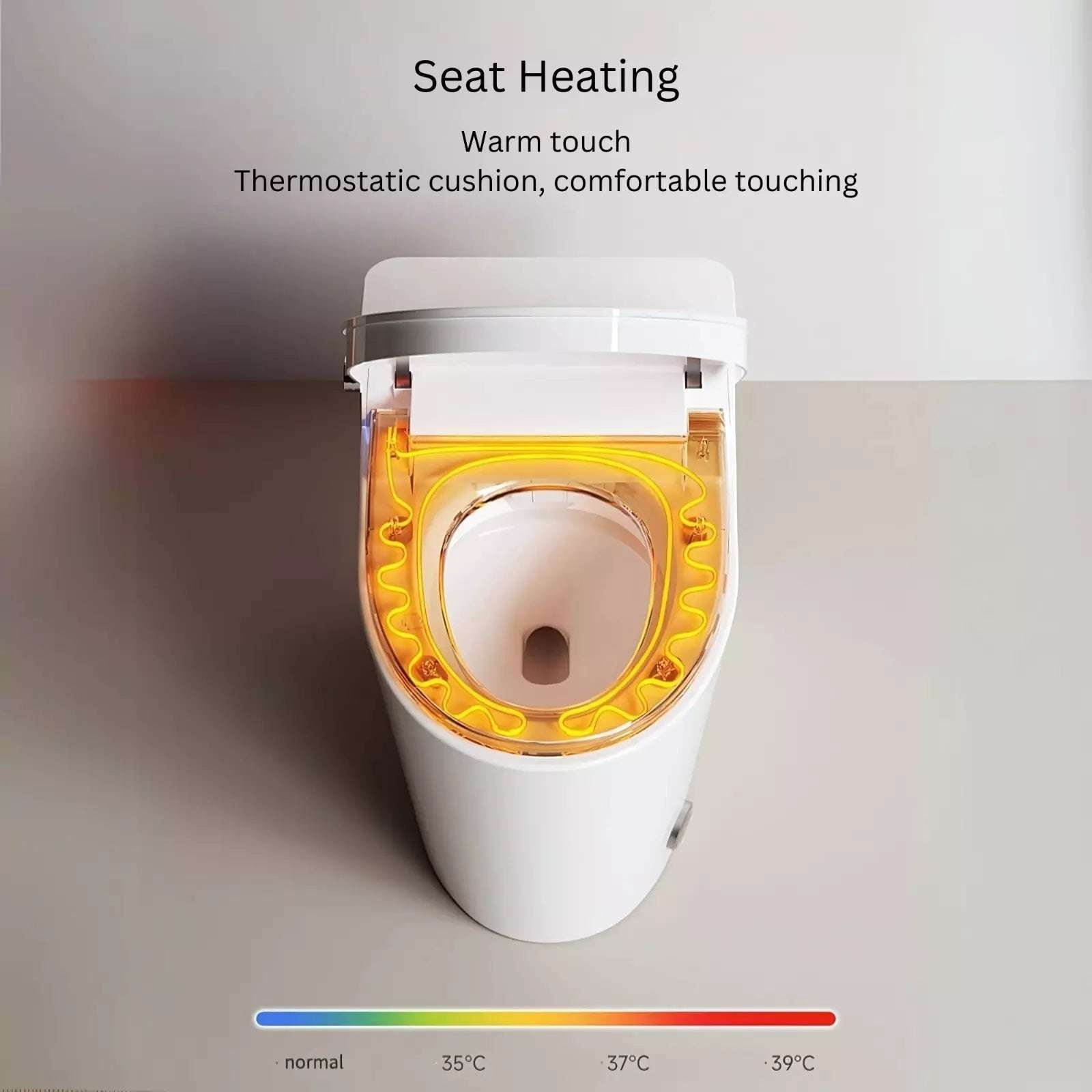 Ceramic Smart Modern Toilet & Bidet – Japanese Remote Controlled, Heated Seat, Touchless, P-Trap, Siphonic Jet Flush, Night Light, Instant Heating