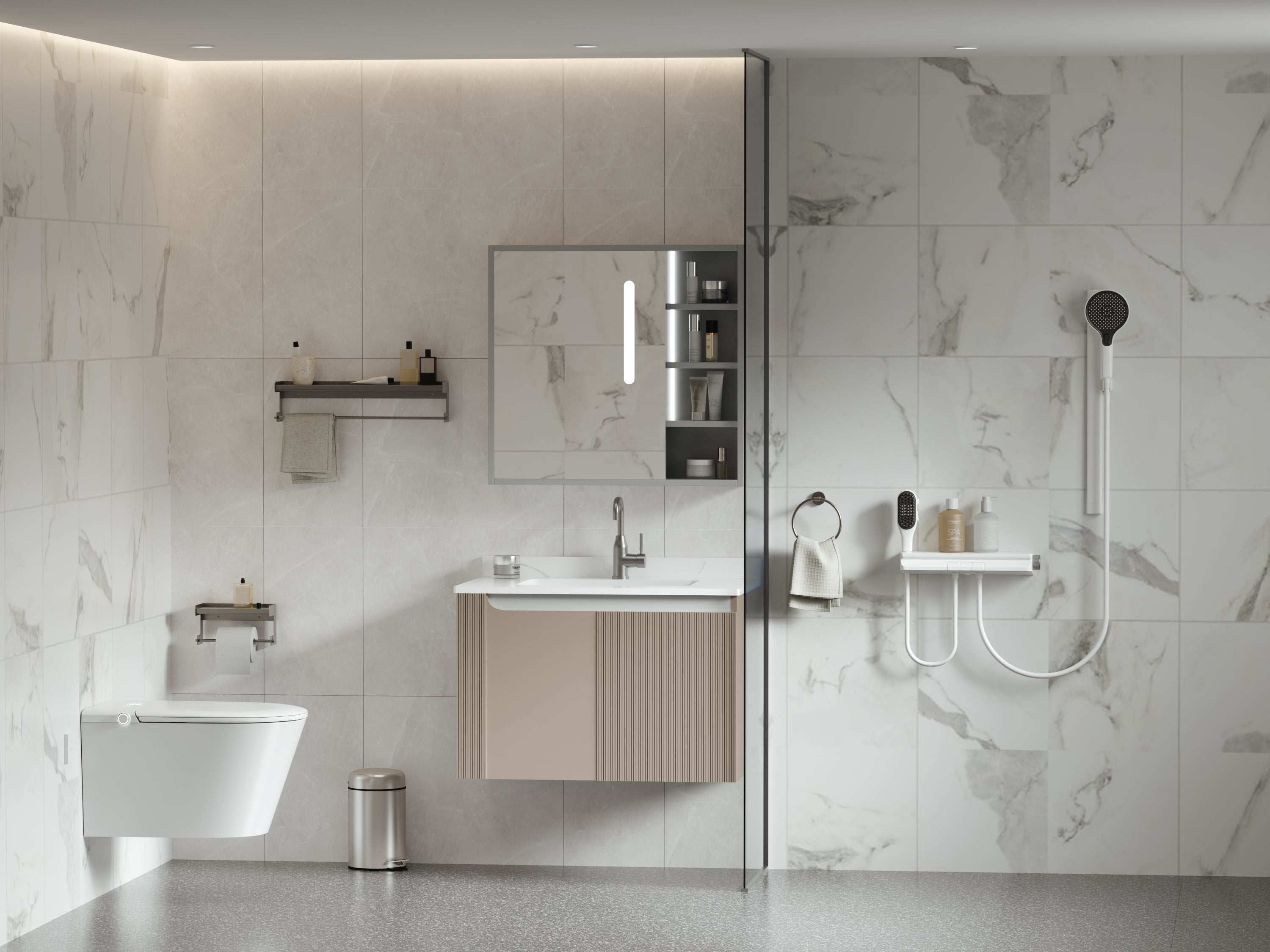 Modern Japanese Wall-Mounted Smart Toilet with Heated Seat, Remote Control, and Advanced Hygiene Features