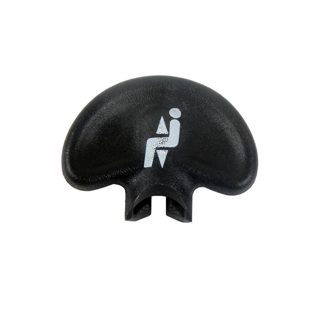 Refurne Replacement Buttons for Herman Miller Classic Aeron Chair MK2: Black plastic knobs with a white seated person icon, designed to adjust chair backrest angle or position.