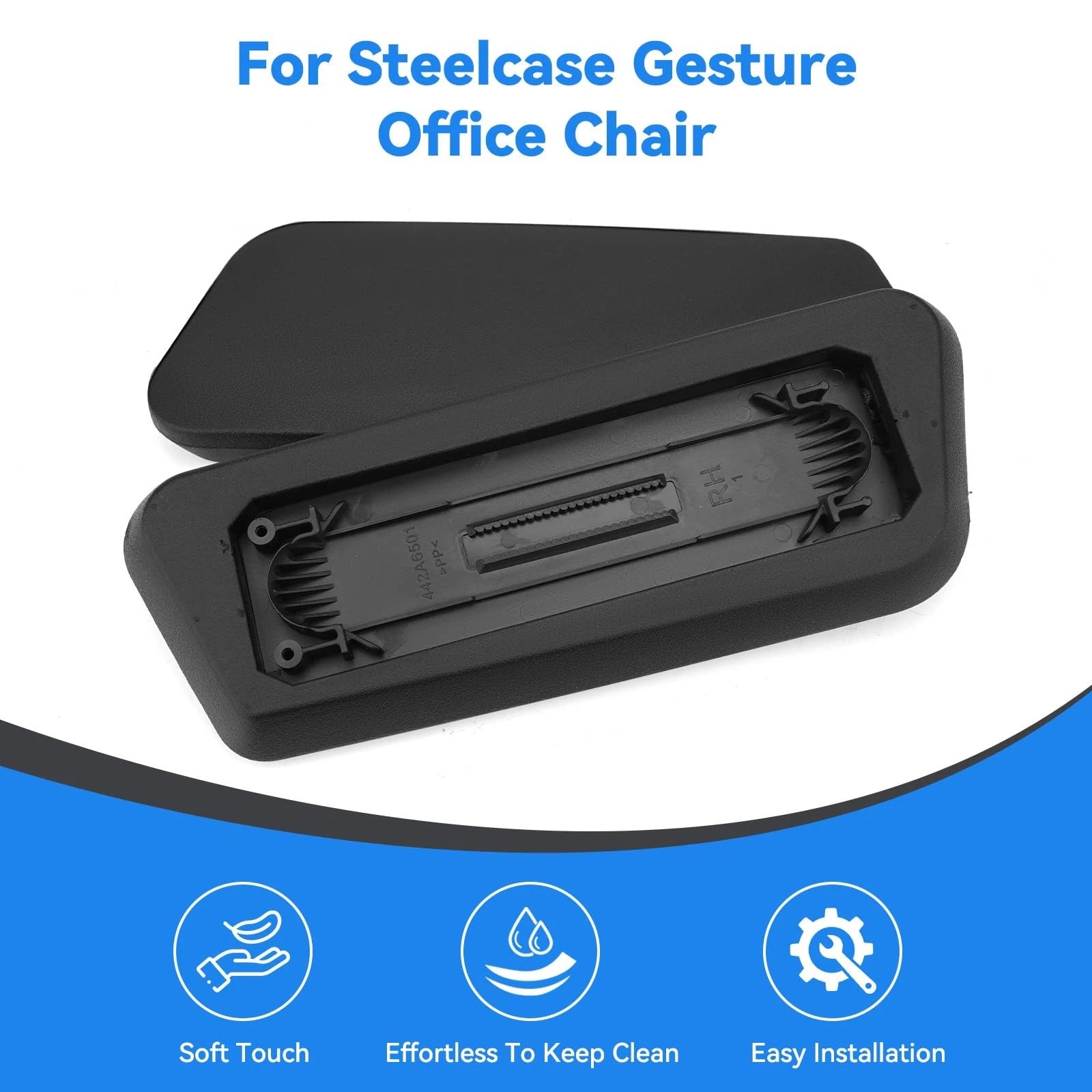 Steelcase Gesture Replacement Arm Pads – Premium Black Pair