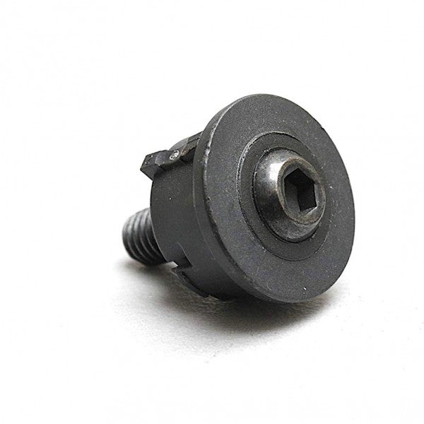 A close-up of the Refurne Herman Miller Aeron Chair Hip Bolt – Genuine Replacement Parts, featuring a black metal bolt with a round flat head and hexagonal socket, shown resting on a white surface.