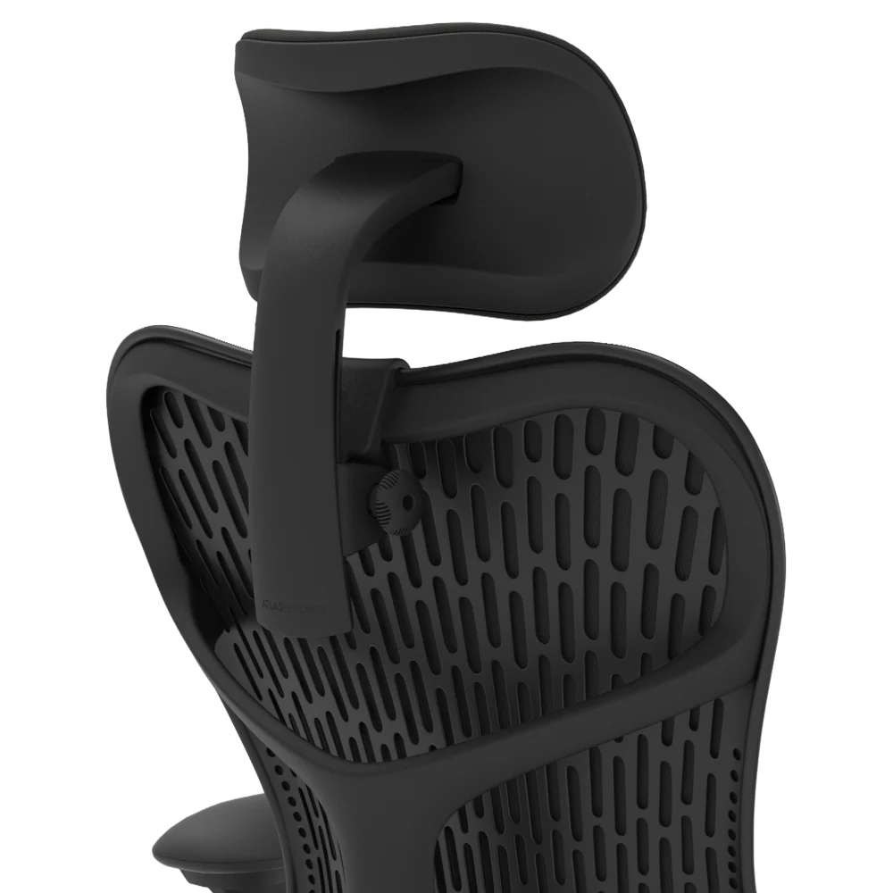 Atlas Headrest for Herman Miller Mirra 2 – Graphite Frame / Black Fabric