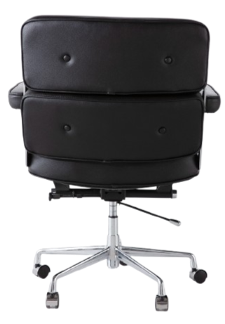 ES104 Eames Style Chair – Genuine Italian Leather, Chrome Base, Black