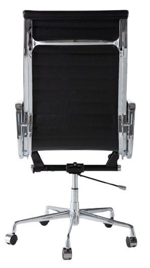 Eames EA119 Style Thin Pad Office Chair High-Back – Black Italian Leather - Brand New