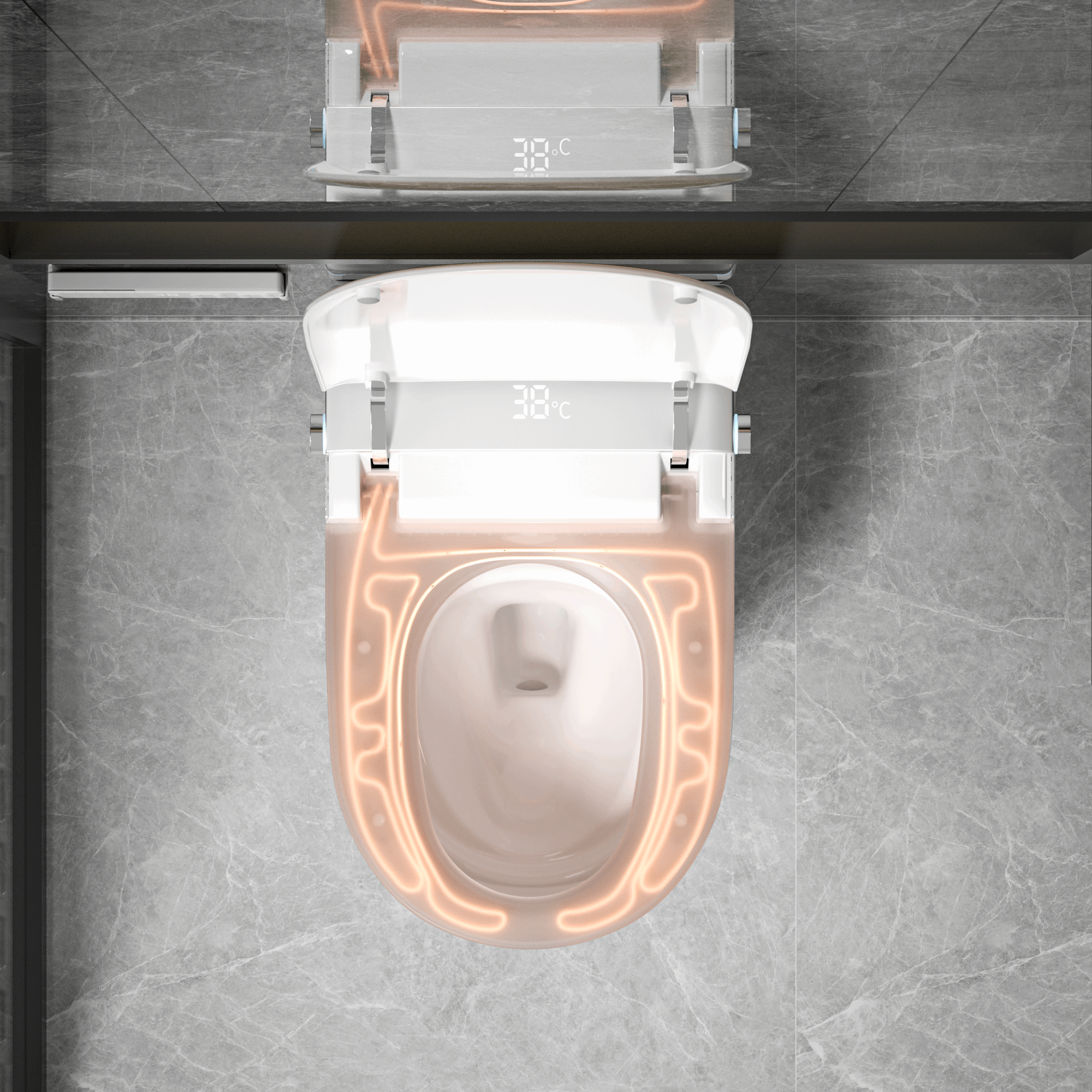 Modern Japanese Wall-Mounted Smart Toilet with Heated Seat, Remote Control, and Advanced Hygiene Features