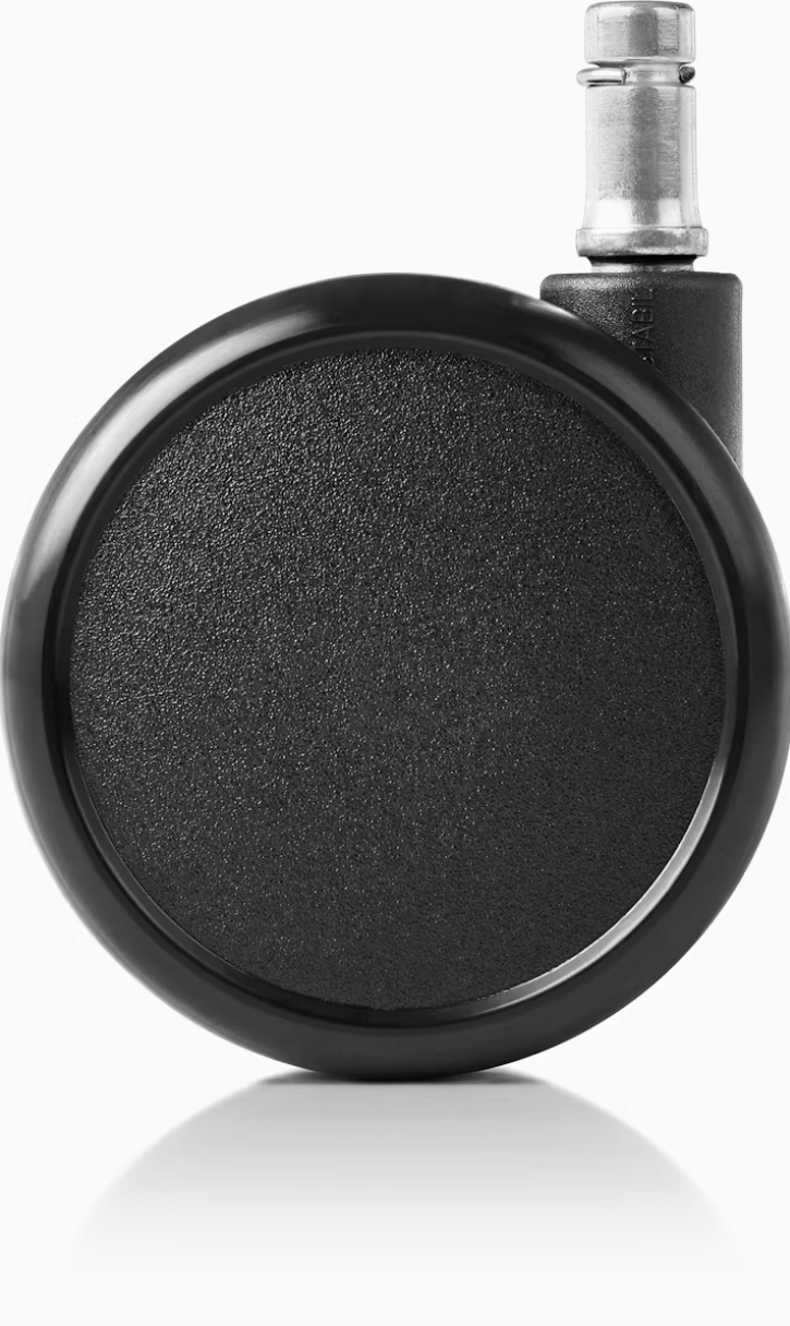 Herman Miller Hard Floor Casters – Set of 5 – 60mm – Standard Pin – Black