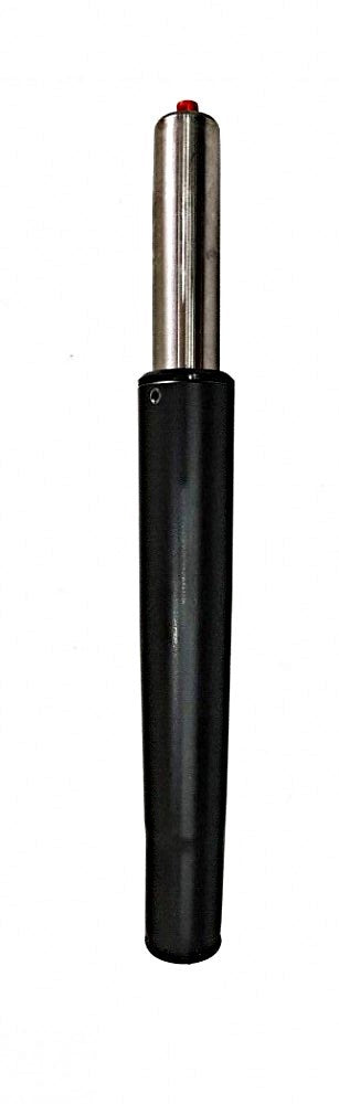 The Refurne Vitra Eames Replacement Gas Lift Cylinder (195mm/215mm/230mm), black and silver with a red button, is shown against a white background—perfect for upgrading your Vitra Eames chair.