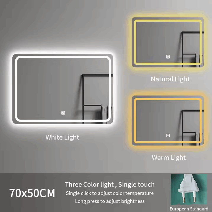 Smart LED Bathroom Mirror – Rectangular Styles | Defogging | Adjustable LED Lighting | Frameless